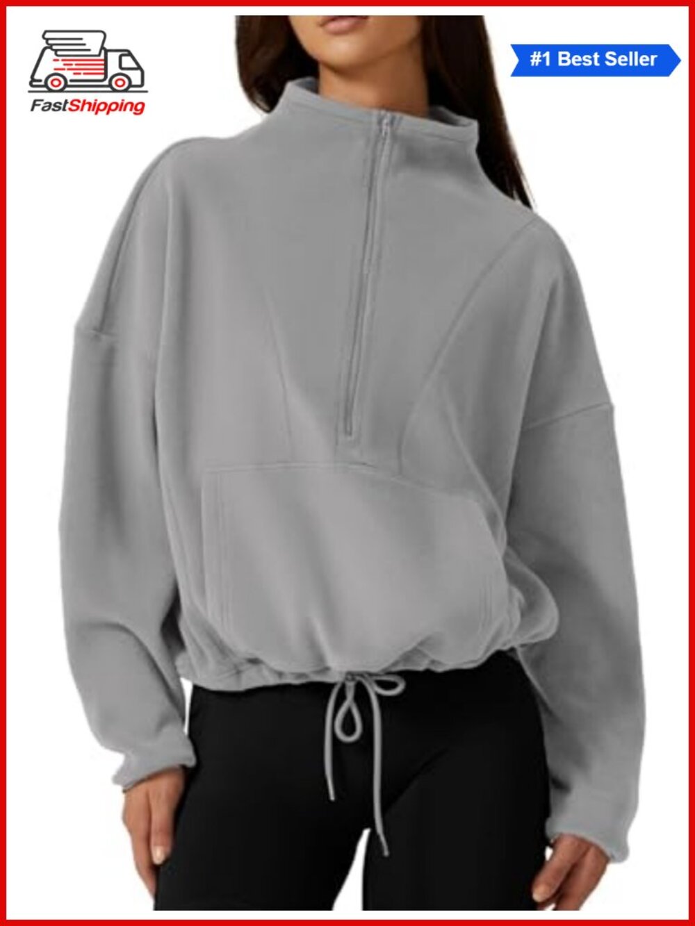✨ QINSEN Women Half Zip Fleece Sweatshirt Mock Neck Long Sleeve Sherpa Pullover